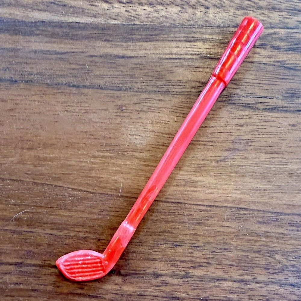 Vintage‎ 1960s 60s Barbie Ken Clone Red Golf Club Putter Plastic Hong Kong